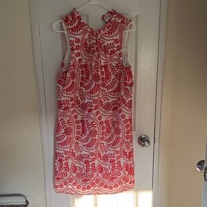 Julia Jordan Red and White Patterned Mini Dress